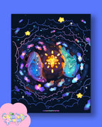 Galax Sea | Stars & Sea Satin Art Print | Office & Home Decor