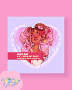 Love Day | Black Girl Valentine Satin Art Print | Office & Home Decor