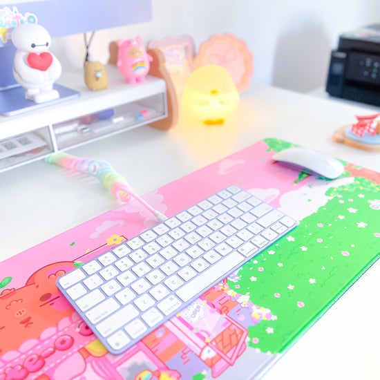 Create-O Cafe Deskmat | Kawaii Gaming Desk Pad | Cafe Theme
