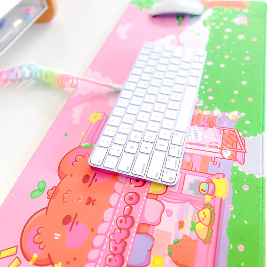 Create-O Cafe Deskmat | Kawaii Gaming Desk Pad | Cafe Theme