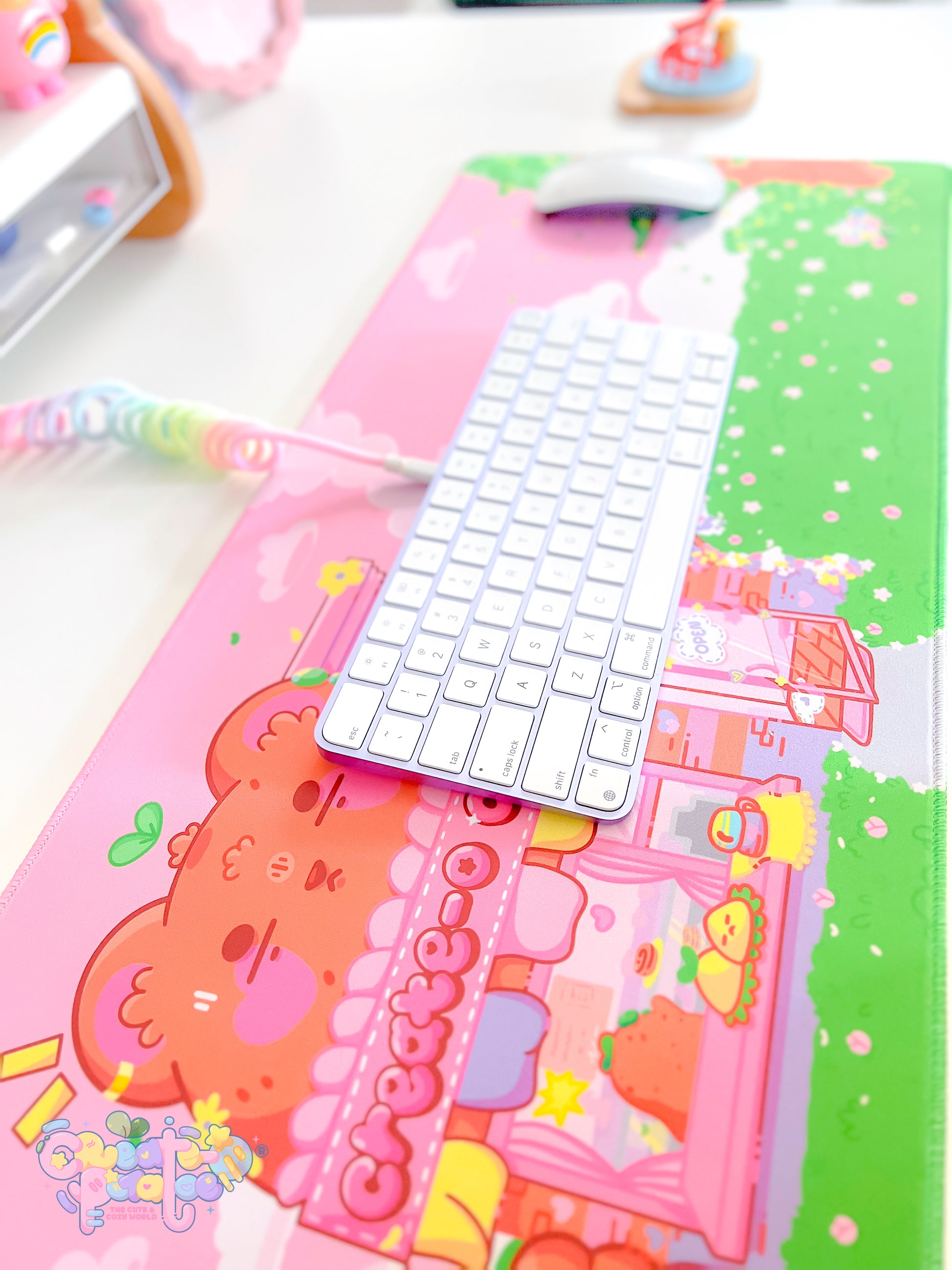 Create-O Cafe Deskmat | Kawaii Gaming Desk Pad | Cafe Theme