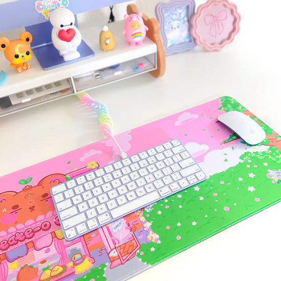 Create-O Cafe Deskmat | Kawaii Gaming Desk Pad | Cafe Theme