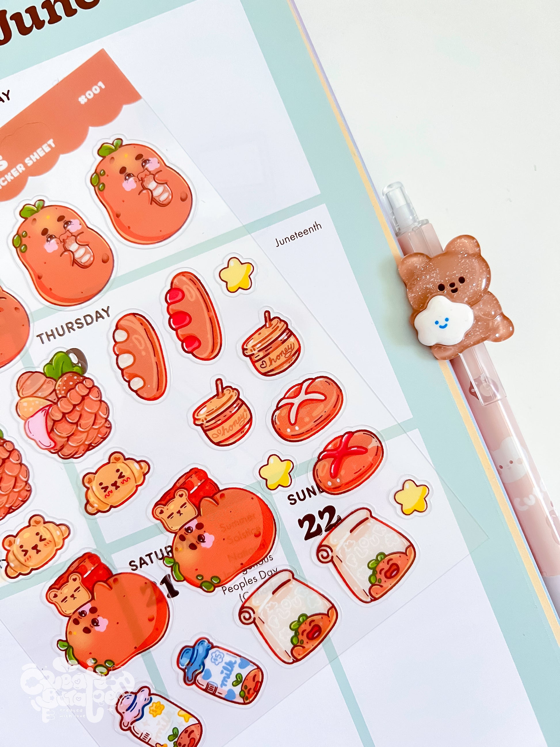Cutie Carbs | Clear Sticker Sheet | Die-Cut Vinyl Decal
