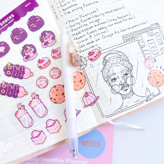 Midnight Snacks | Clear Sticker Sheet | Die-Cut Vinyl Decal