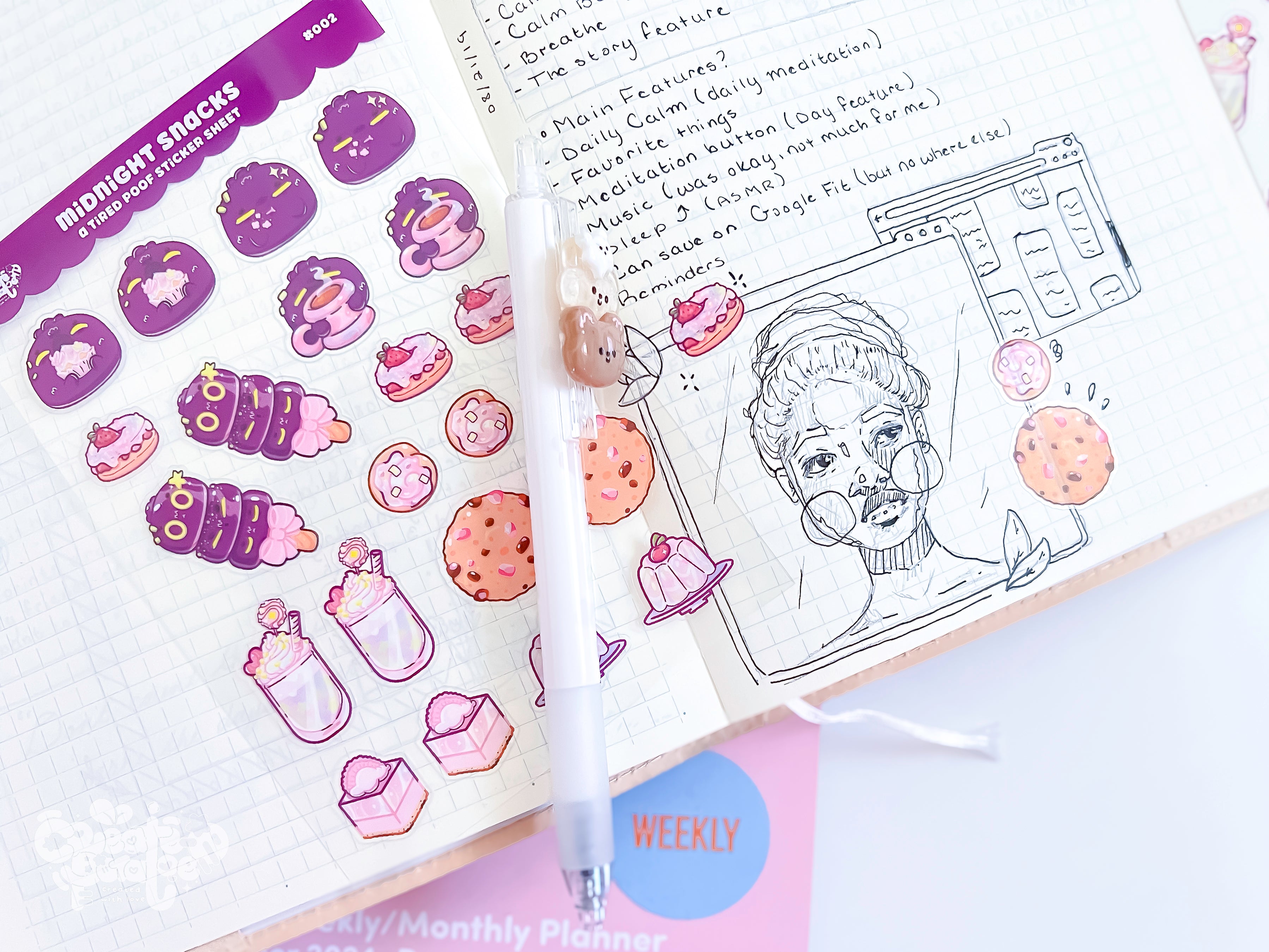 Midnight Snacks | Clear Sticker Sheet | Die-Cut Vinyl Decal