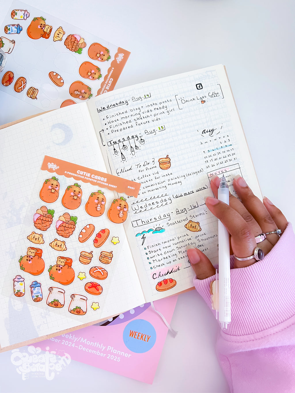 Cutie Carbs | Clear Sticker Sheet | Die-Cut Vinyl Decal by Create-O Potatoe®