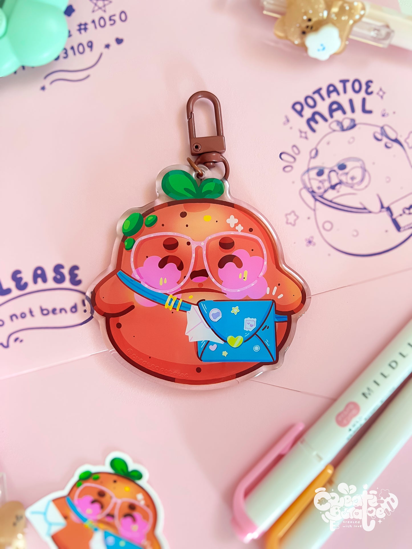 Potatoe Mail | Clear Epoxy Acrylic Backpack Keychain