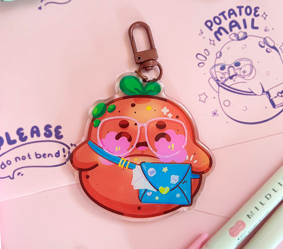 Potatoe Mail | Clear Epoxy Acrylic Backpack Keychain