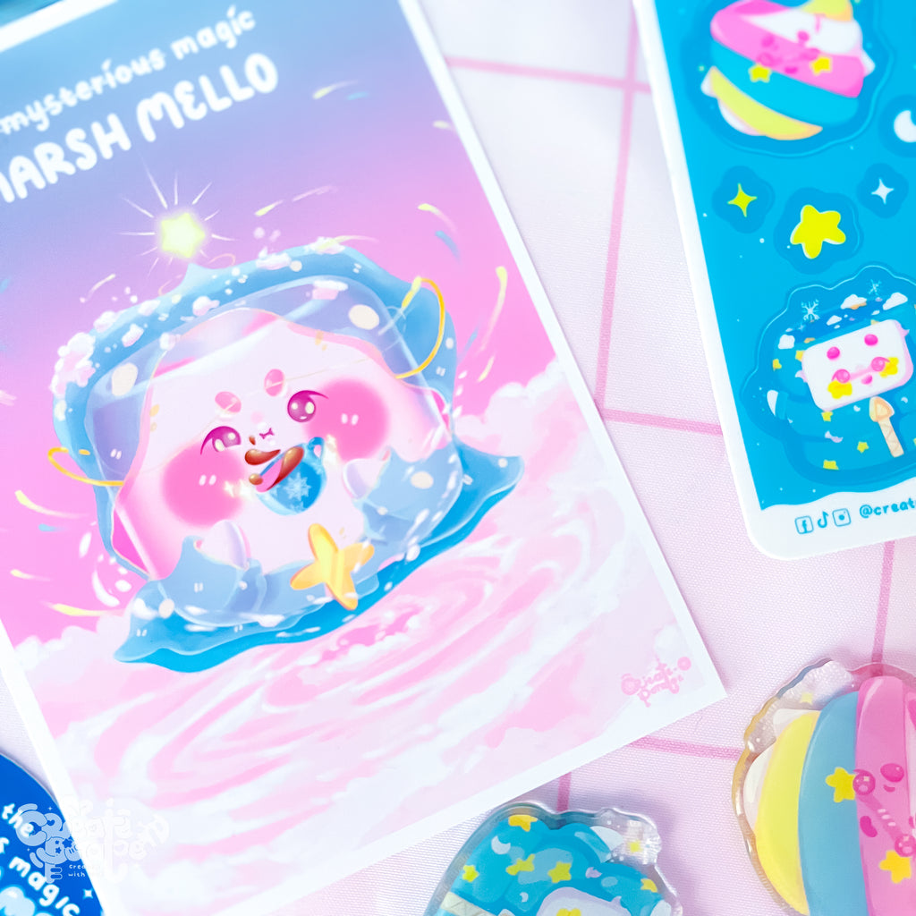 THE MYSTERIOUS MAGIC MARSH MELLO & THE CUP! | prints by Create-O Potatoe®
