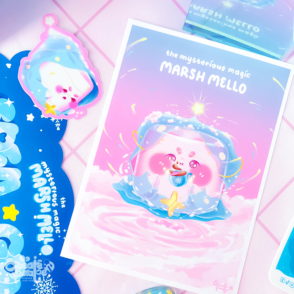 THE MYSTERIOUS MAGIC MARSH MELLO & THE CUP! | prints by Create-O Potatoe®