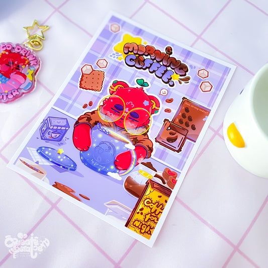 Morning Coffee Art Print | Kawaii Office & Home Decor