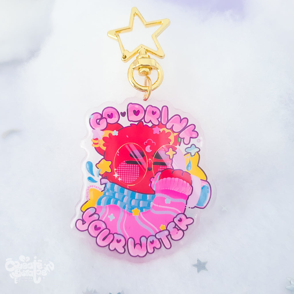 Go Drink Your Water | Epoxy Acrylic Keychain by Create-O Potatoe®
