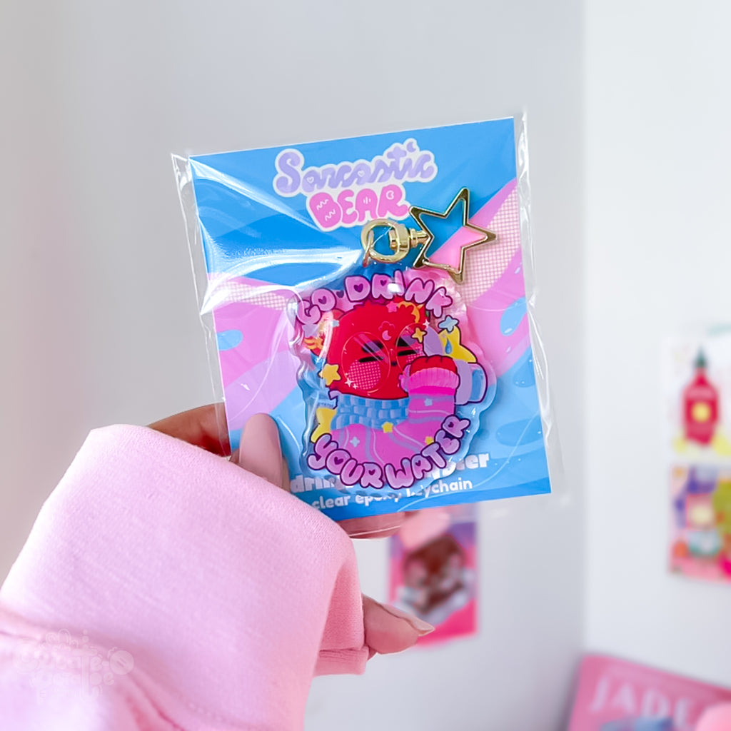 Go Drink Your Water | Epoxy Acrylic Keychain by Create-O Potatoe®