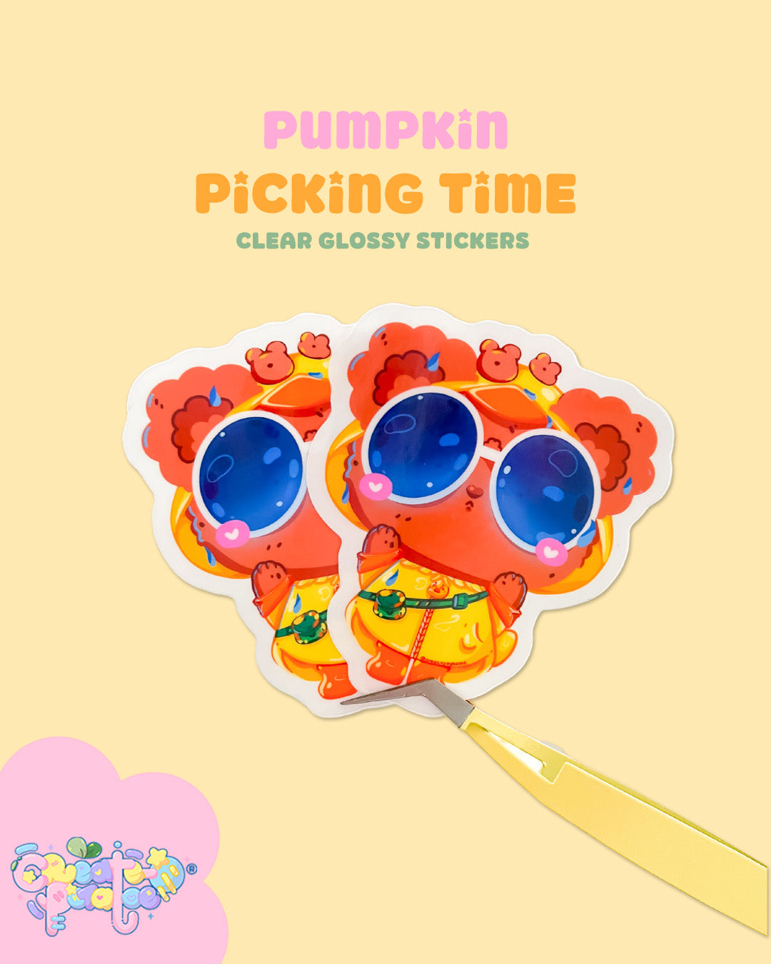 Pumpkin Picking Time | Clear Glossy Die-Cut Sticker
