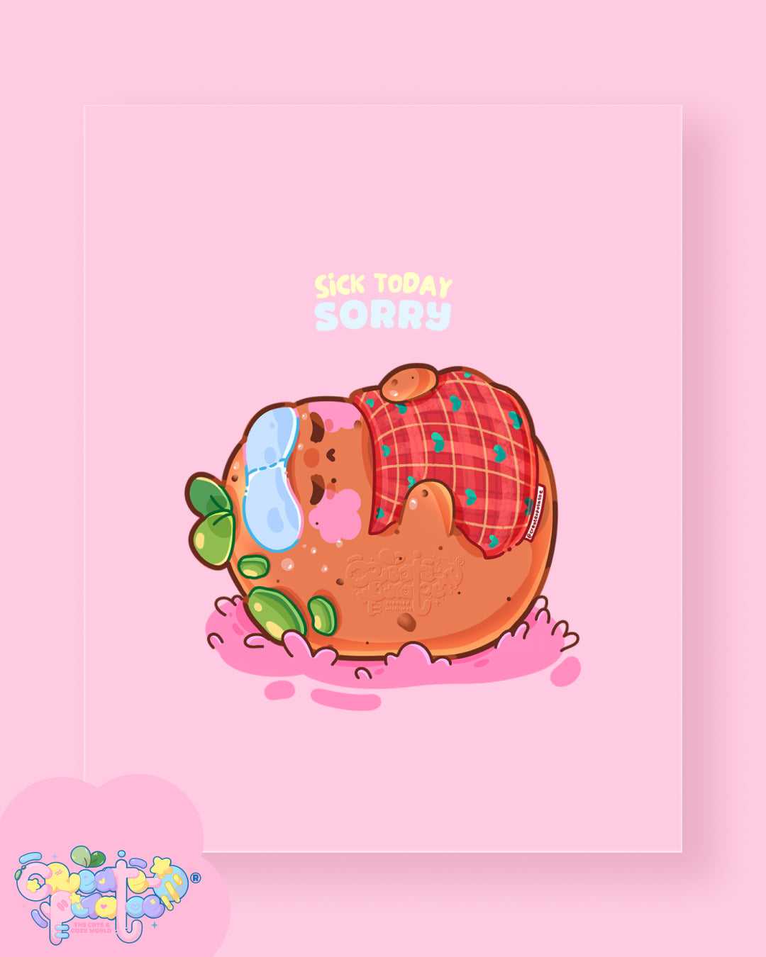 Sick Today, Sorry | Productive Potatoe Satin Art Print | Office & Home Decor