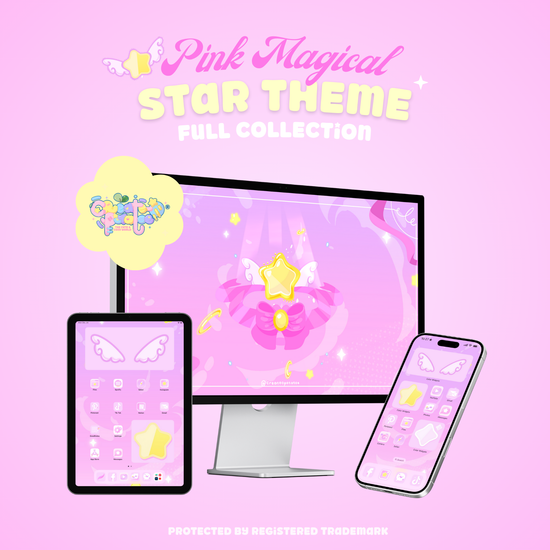 Pink Magical Star Theme | iOS, iPadOS, & android compatible