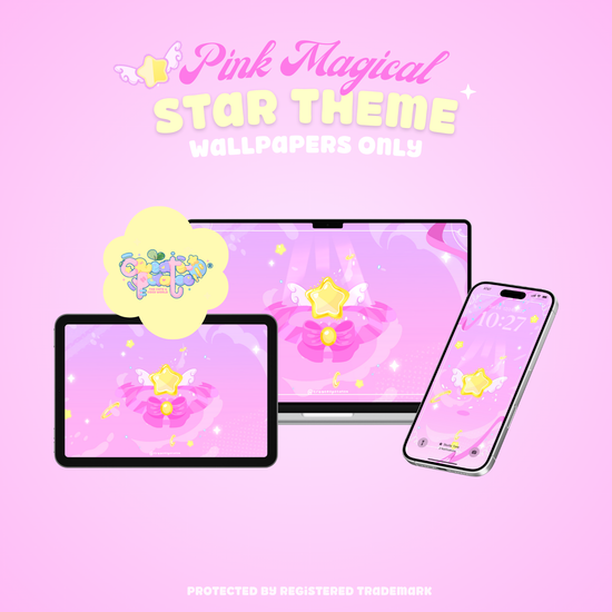 Pink Magical Star Theme | iOS, iPadOS, & android compatible