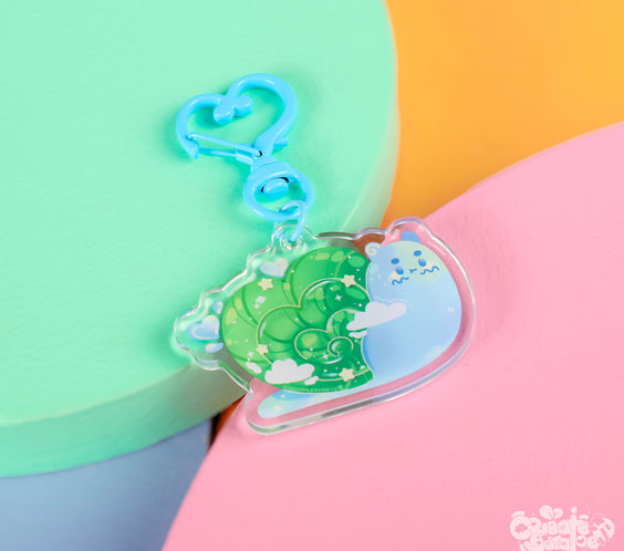 Demarcus the Snail | Clear Epoxy Acrylic Keychain