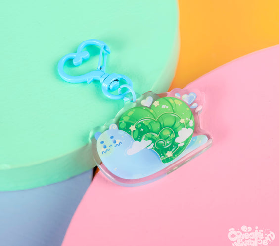 Demarcus the Snail | Clear Epoxy Acrylic Keychain