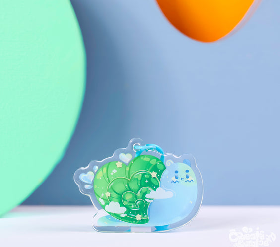 Demarcus the Snail | Clear Epoxy Acrylic Keychain