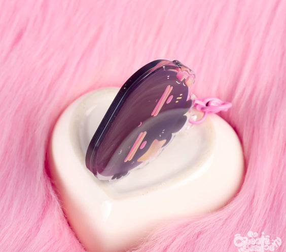 3D Tired Poof | Clear Epoxy Acrylic Keychain
