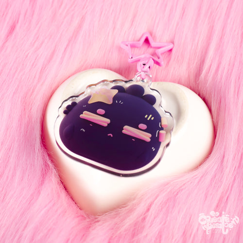 3D Tired Poof | Clear Epoxy Acrylic Keychain by Create-O Potatoe®