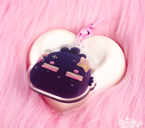 3D Tired Poof | Clear Epoxy Acrylic Keychain