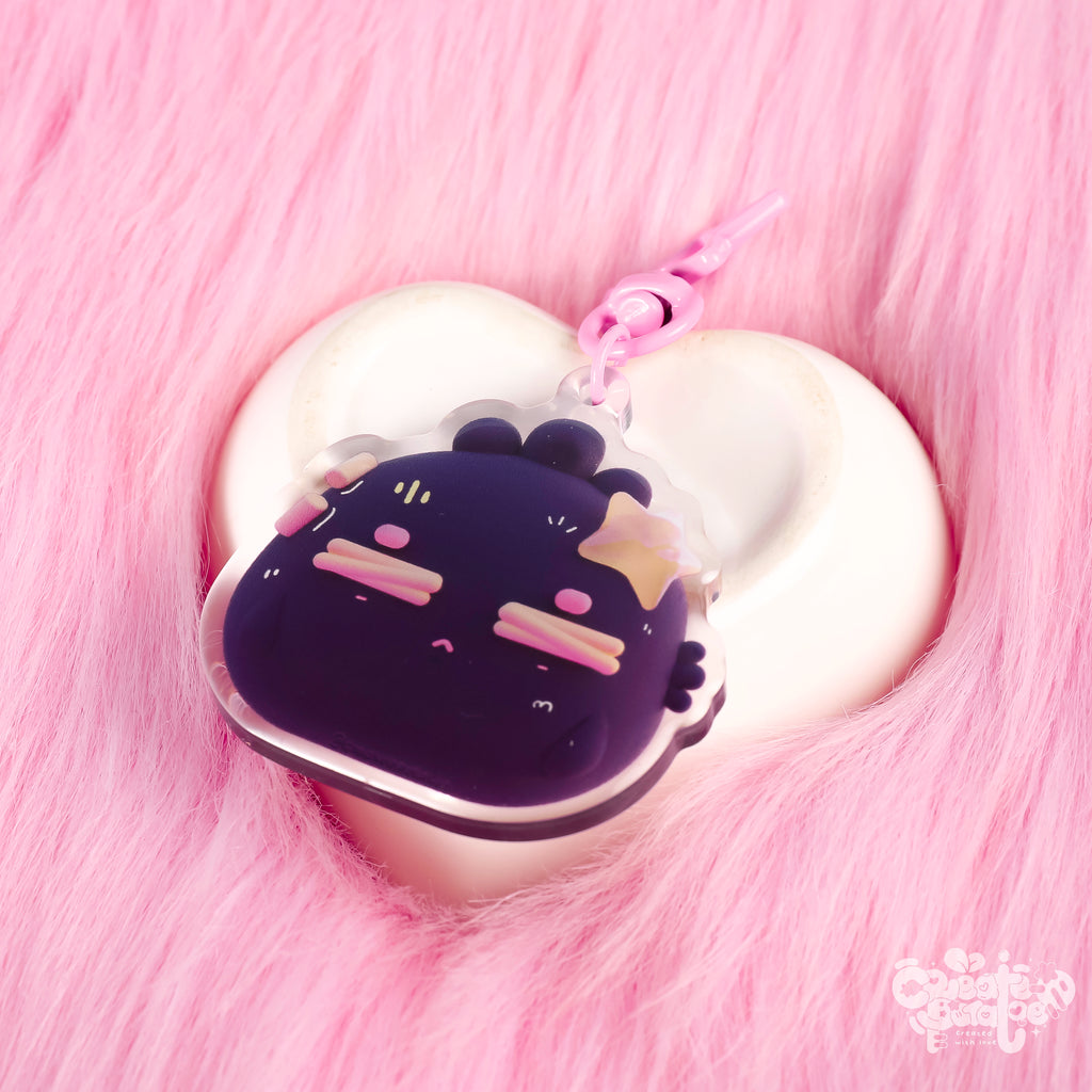 3D Tired Poof | Clear Epoxy Acrylic Keychain by Create-O Potatoe®