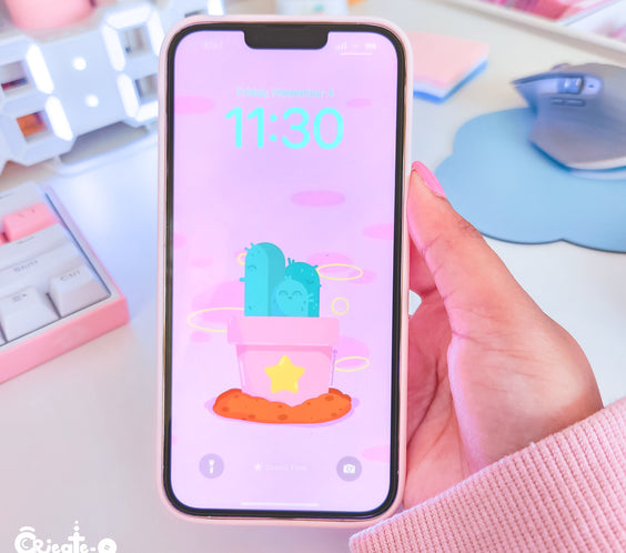 Kiki The Cactus Cute Digital Wallpapers | iOS, iPadOS, & android compatible