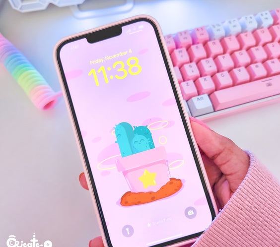 Kiki The Cactus Cute Digital Wallpapers | iOS, iPadOS, & android compatible