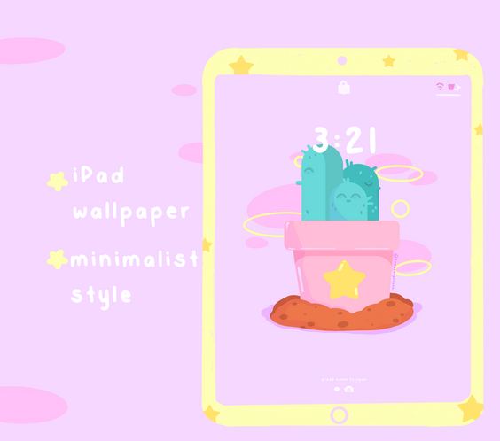 Kiki The Cactus Cute Digital Wallpapers | iOS, iPadOS, & android compatible