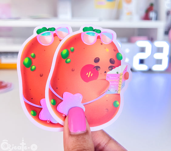 Bookworm Potatoe Sticker | Kawaii Die-Cut Vinyl Decal