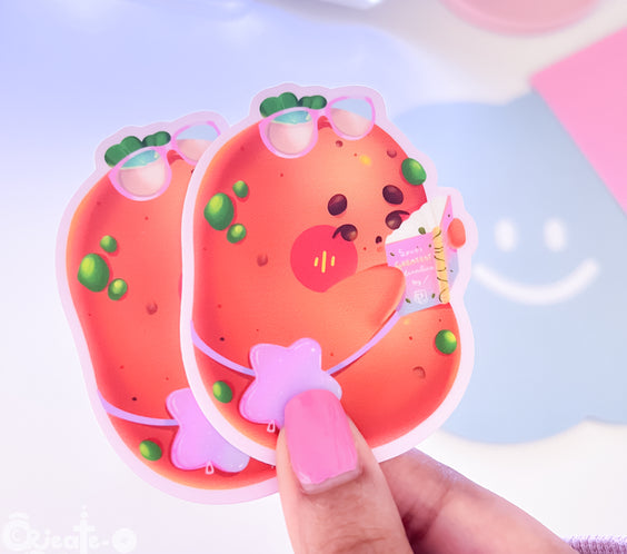Bookworm Potatoe Sticker | Kawaii Die-Cut Vinyl Decal
