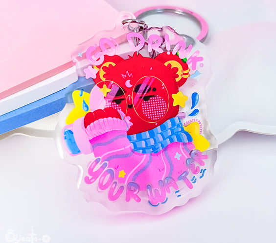 (seconds) Go Drink Your Water | Epoxy Acrylic Keychain