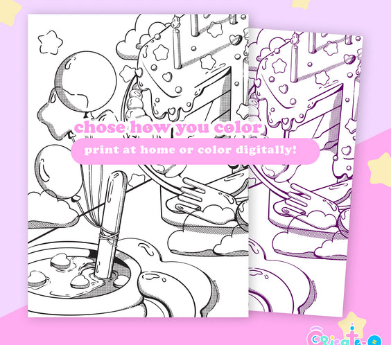 HAPPY BIRTHDAY | coloring pages, digital download