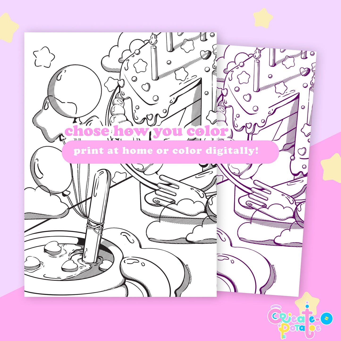 HAPPY BIRTHDAY | coloring pages, digital download