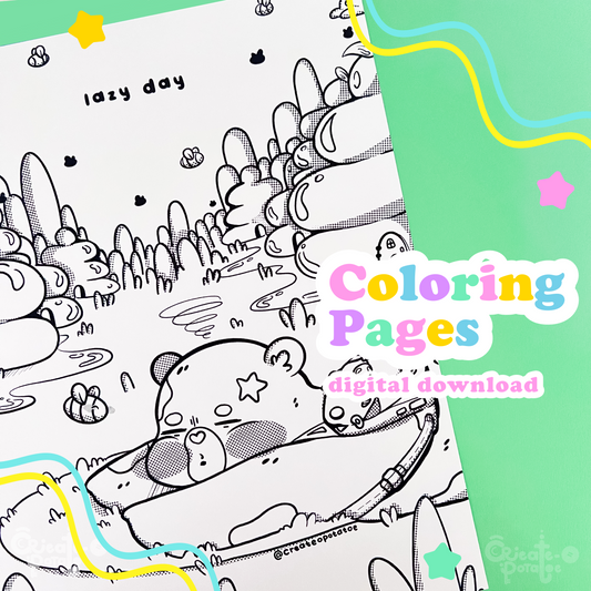 Lazy Day Coloring Pages | Printable & Digital Download