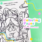 Where There's A Bee, There's Honey | coloring pages, tablet compatible by Create-O Potatoe®