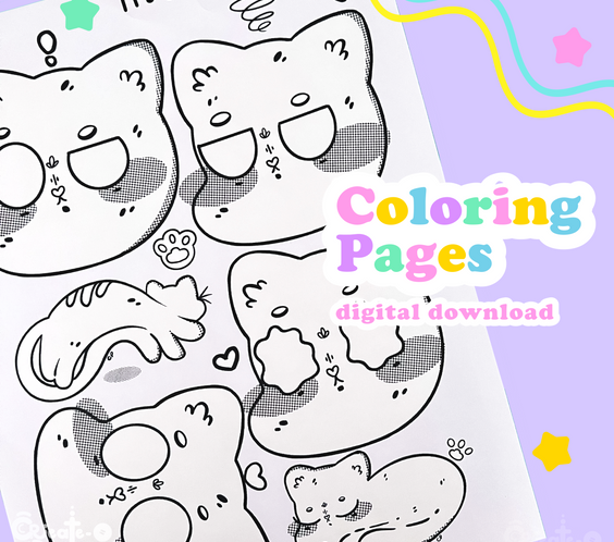It's Just Black Cats Coloring Pages | Printable & Digital Download