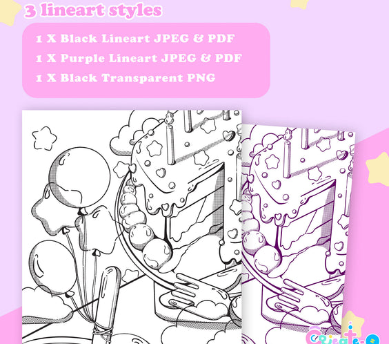 HAPPY BIRTHDAY | coloring pages, digital download