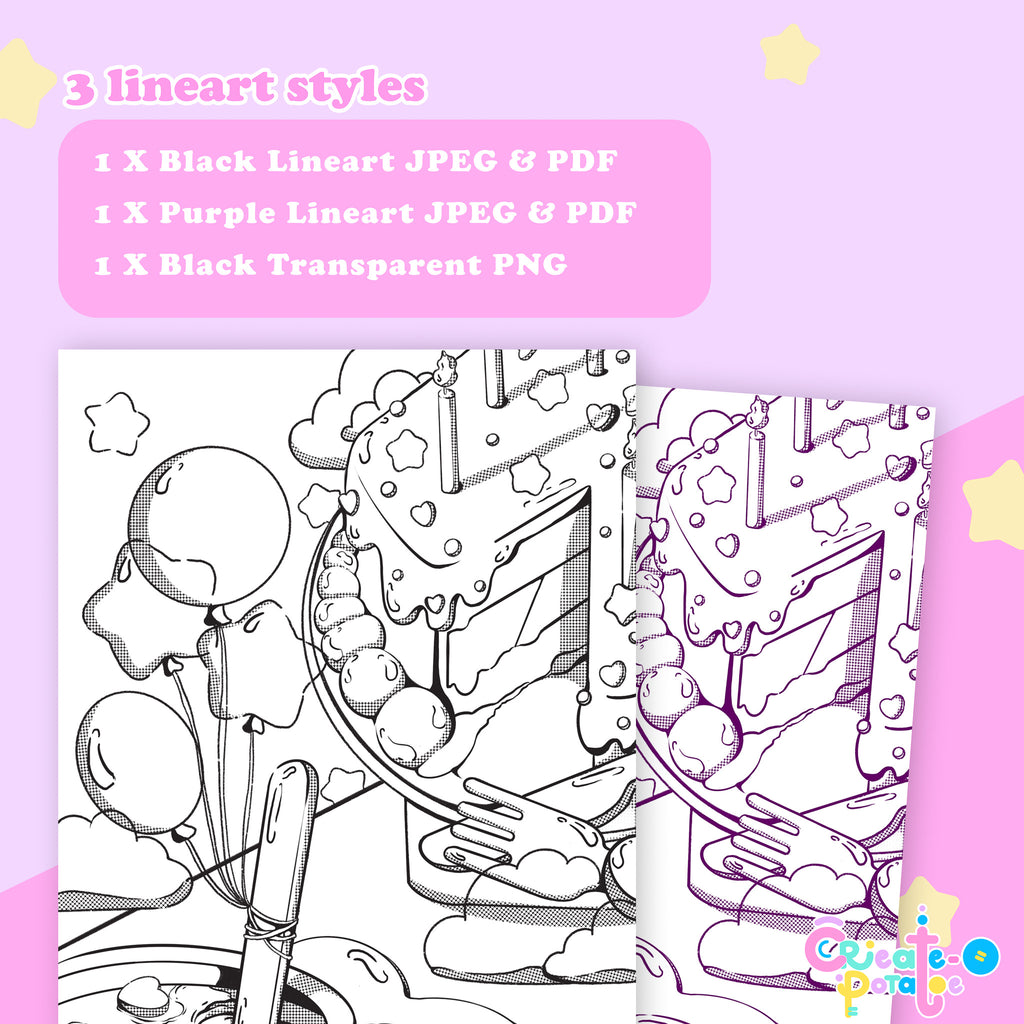 HAPPY BIRTHDAY | coloring pages, digital download