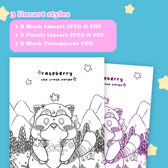 Raspberry the Trash Panda Coloring Pages | digital download & printable