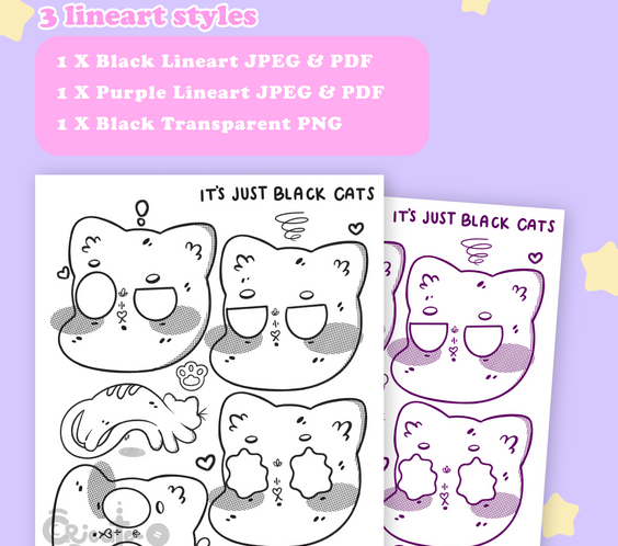It's Just Black Cats Coloring Pages | Printable & Digital Download