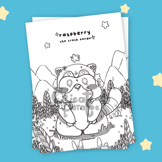 Raspberry the Trash Panda Coloring Pages | digital download & printable