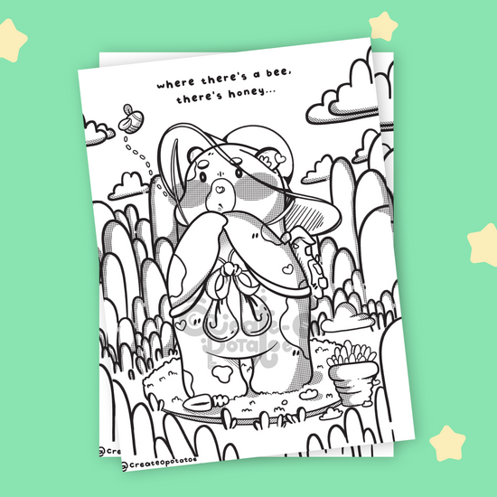 Where There's A Bee, There's Honey | coloring pages, tablet compatible