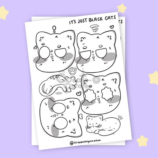 It's Just Black Cats Coloring Pages | Printable & Digital Download