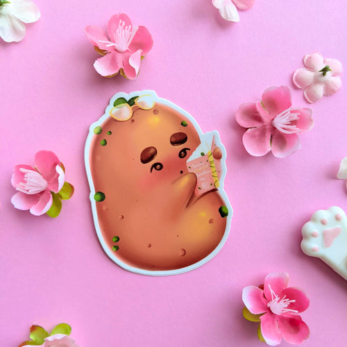 (seconds) (old) Bookwork Potatoe Sticker | Kawaii Die-Cut Vinyl Decal
