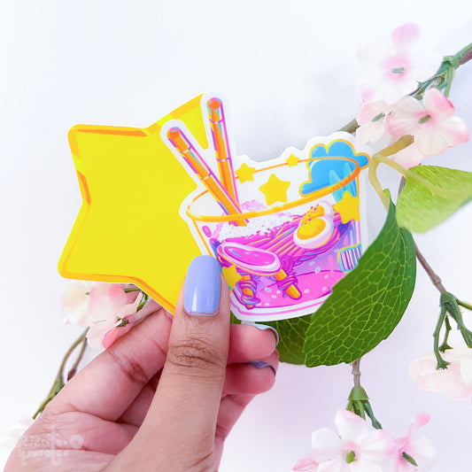 (seconds) STARRY RAMEN | clear sticker