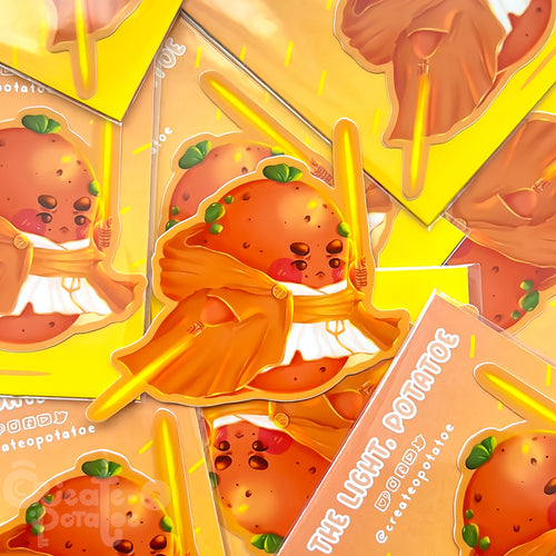 Be The Light, Potatoe Sticker | Kawaii Die-Cut Vinyl Decal by Create-O Potatoe®