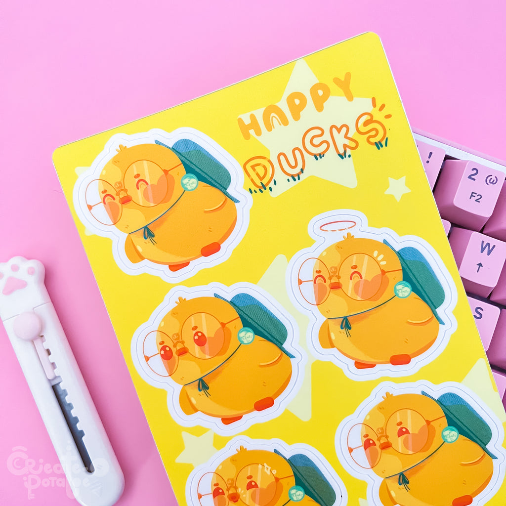 (seconds) (old design) HAPPY DUCKS | sticker sheet by Create-O Potatoe®